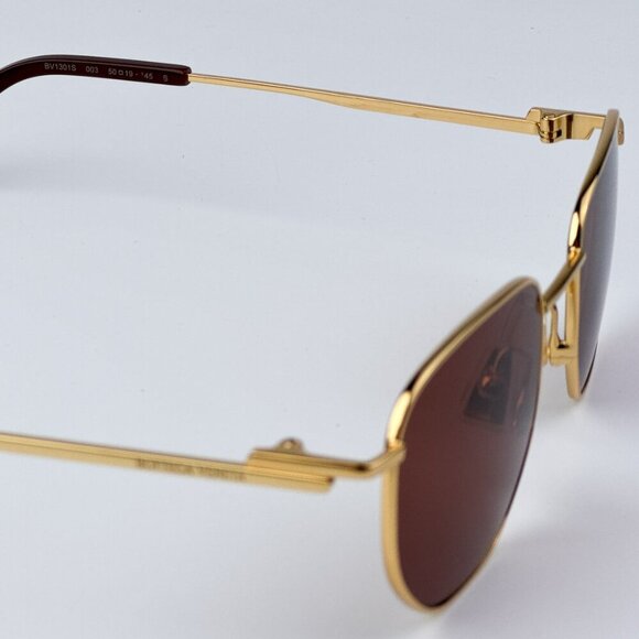 Bottega Veneta BV1301S 003 BRAND NEW Sunglasses Gold Brown Split Panthos main image 4